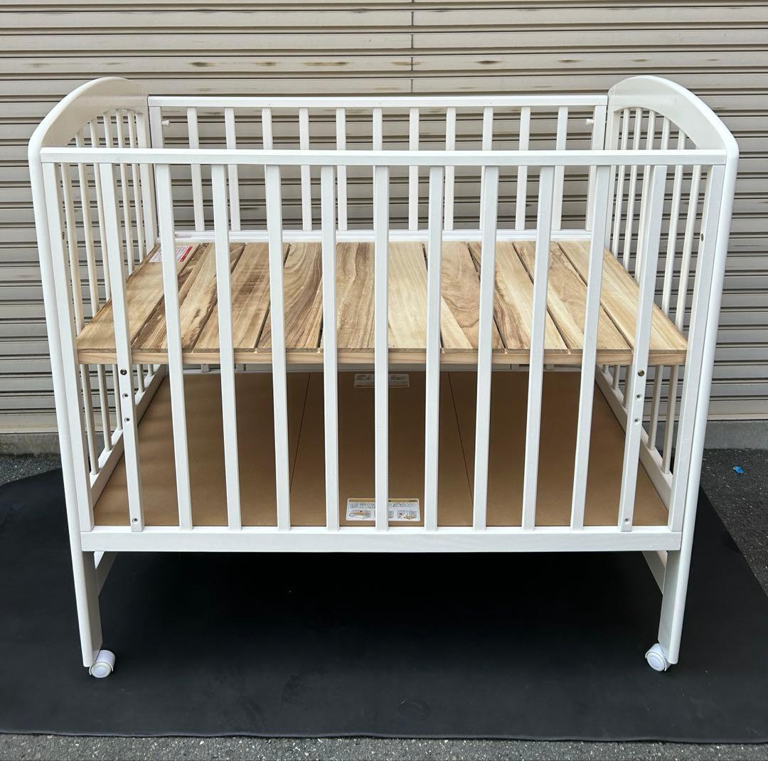 【配達・引取】カトージ　ハイポジションベビーベッド アーチ　白　大阪・兵庫