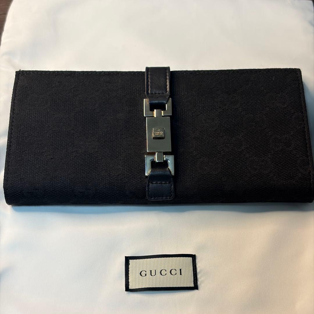 【箱・袋付き】GUCCI グッチ ジャッキー 長財布 シマ