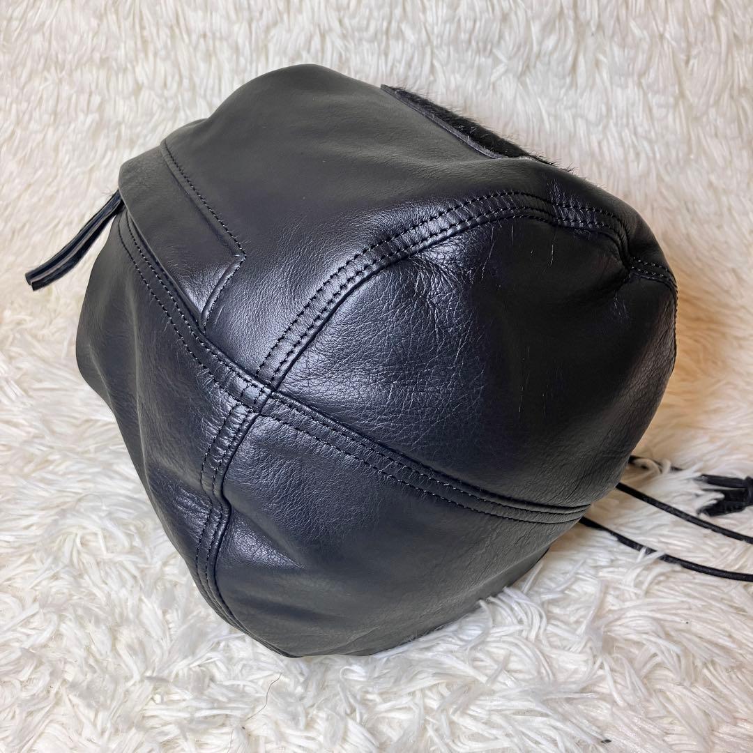 ☆希少美品☆ SLOW＆CO BEAMS 巾着バッグ 極美品 レザー 牛革