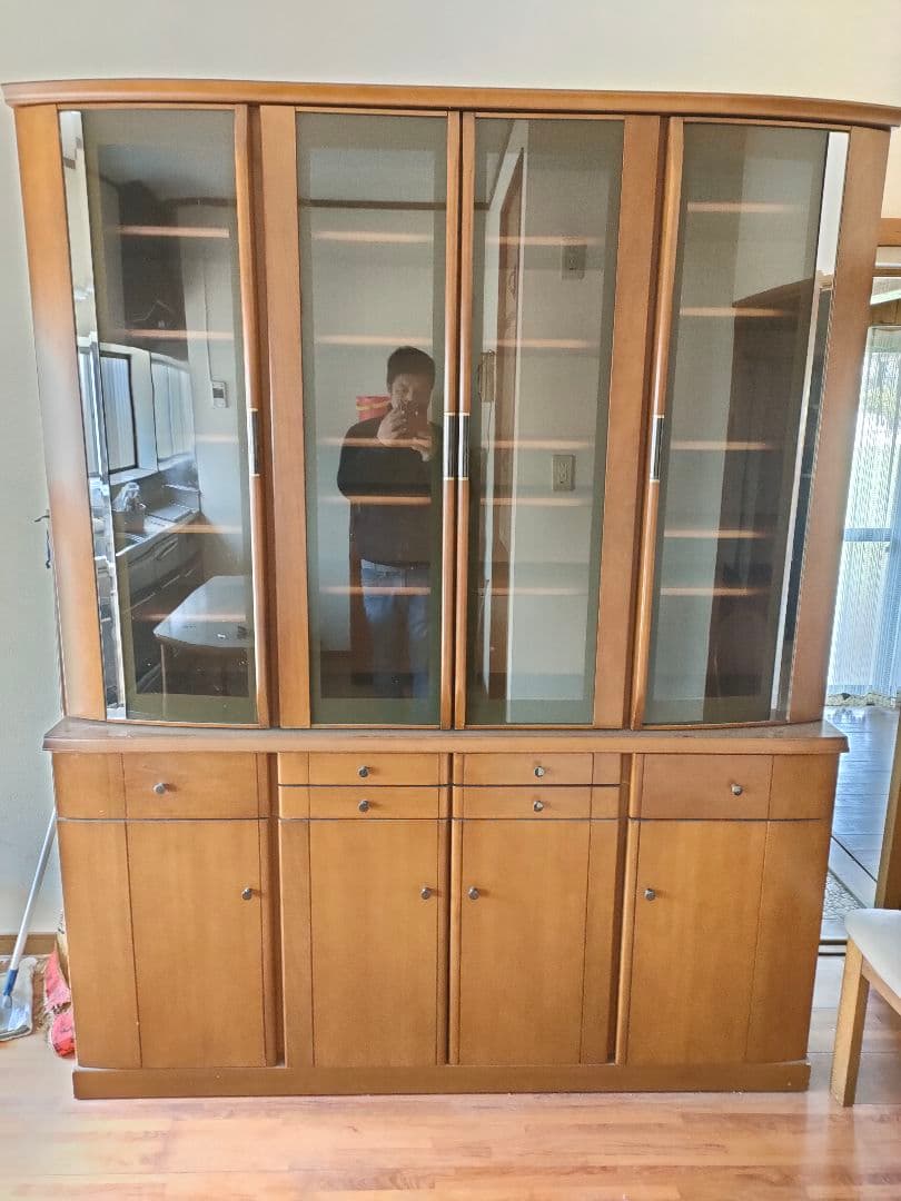 食器棚　横155cm 高さ194cm 奥行44cm　大型　状態良好　美品　大容量