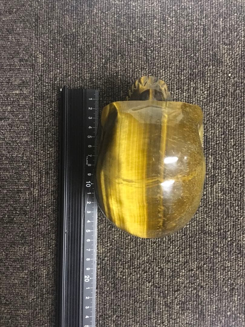 タイガーアイ　置物　頭蓋骨　SKULLオブジェ　巨大　天然石