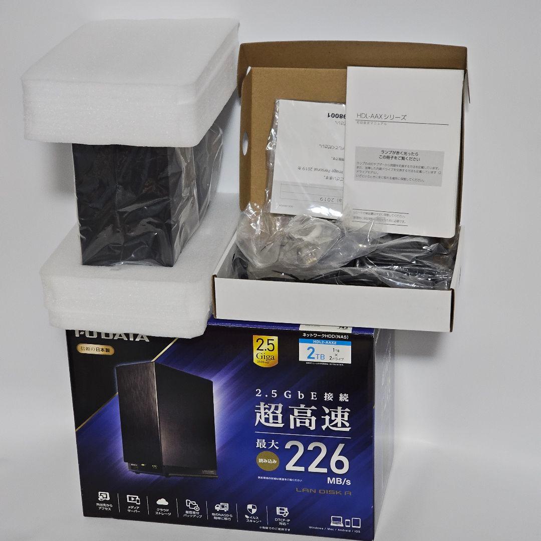 外付けハードディスク・ドライブ I-O DATA NAS 2TB HDL2-AAX2