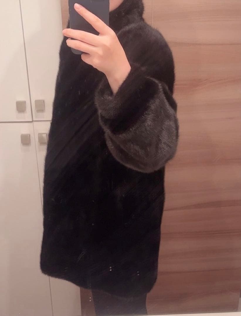 SAGA MINK  タグ付き ミンクファーコート 黒