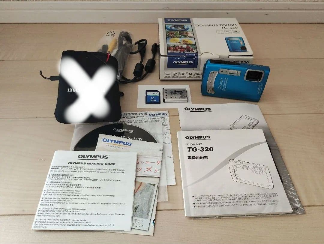 OLYMPUS TG-320 青 15m防水 付属品あり、オマケ付き