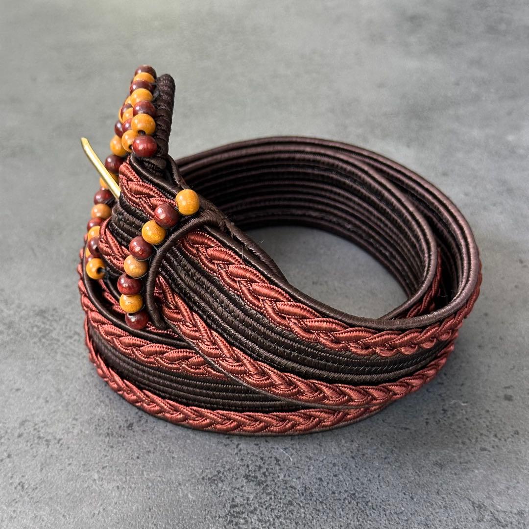 超希少✨イヴ・サンローラン　リヴ・ゴーシュ　ヴィンテージ　織ベルト　ブラウン