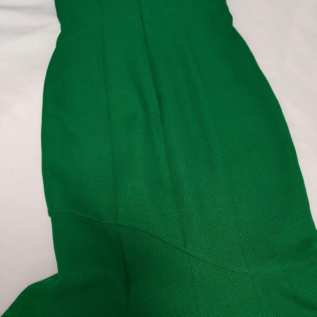 【美品☆】ROBE de FLEUR ツイードタイトロングドレス グリーン