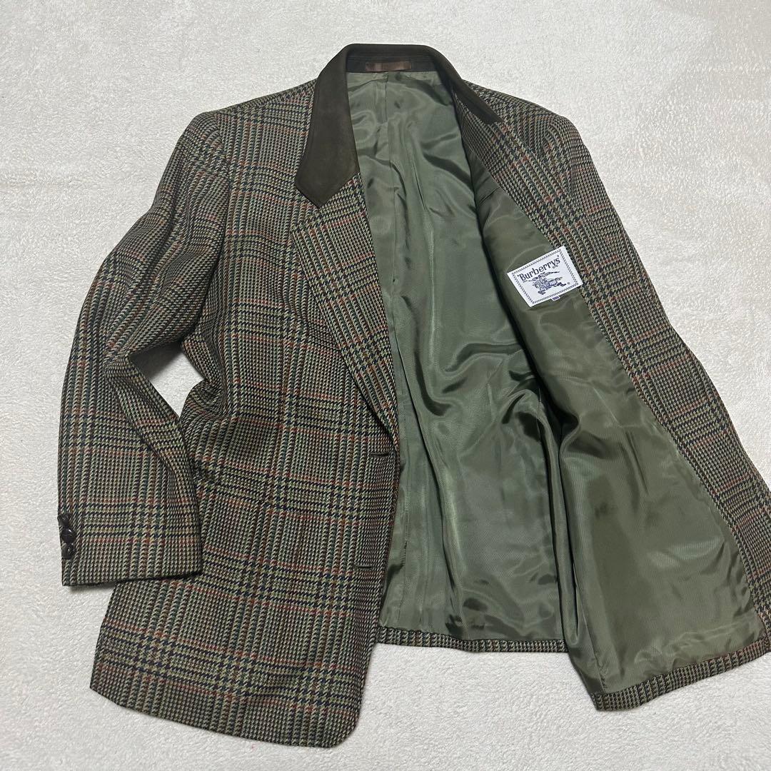 美品 バーバリーズ 襟切替 くるみ釦 テーラードジャケット 3XL 020