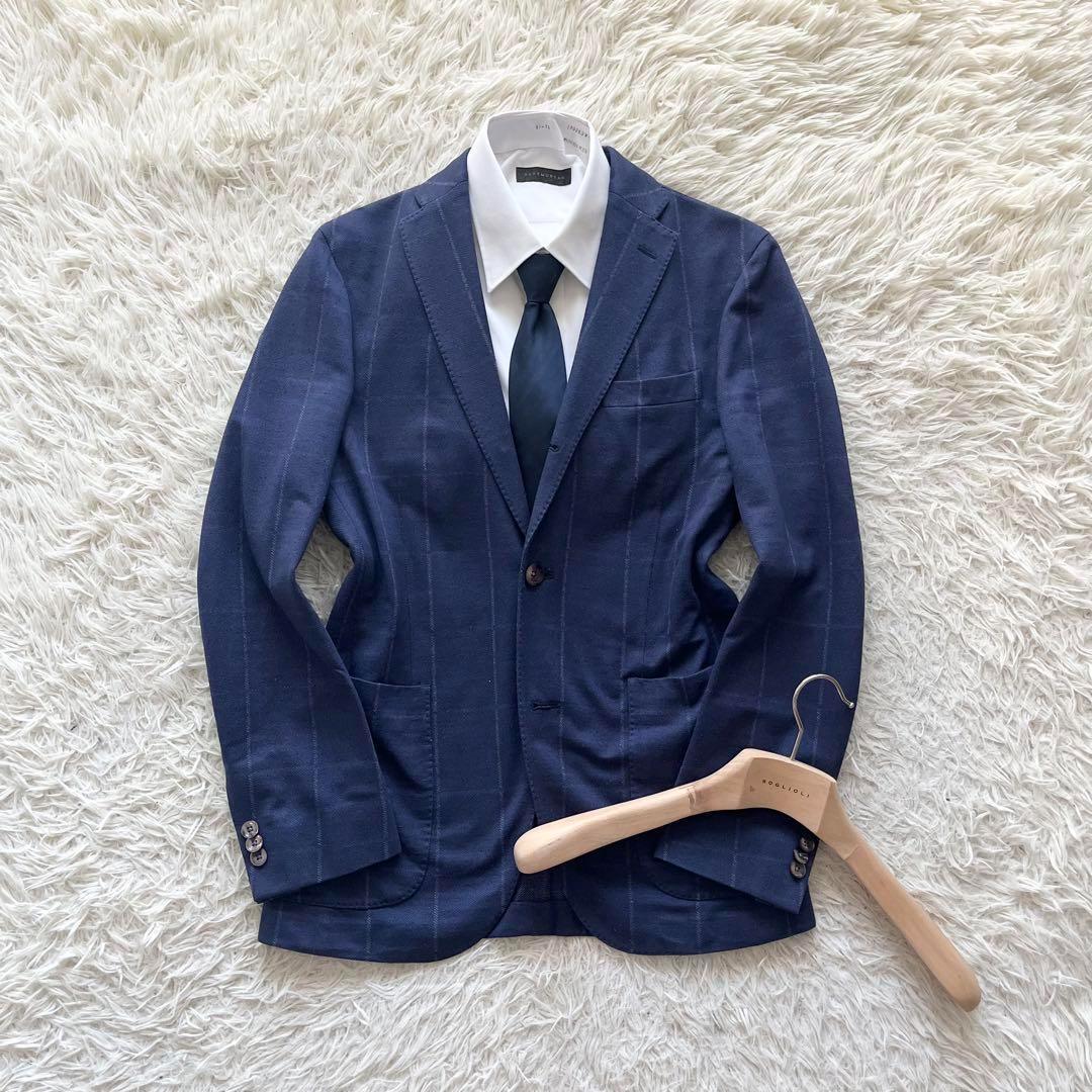 <美品>BOGLIOLI dover ネイビー シルク ジャケット サイズ44
