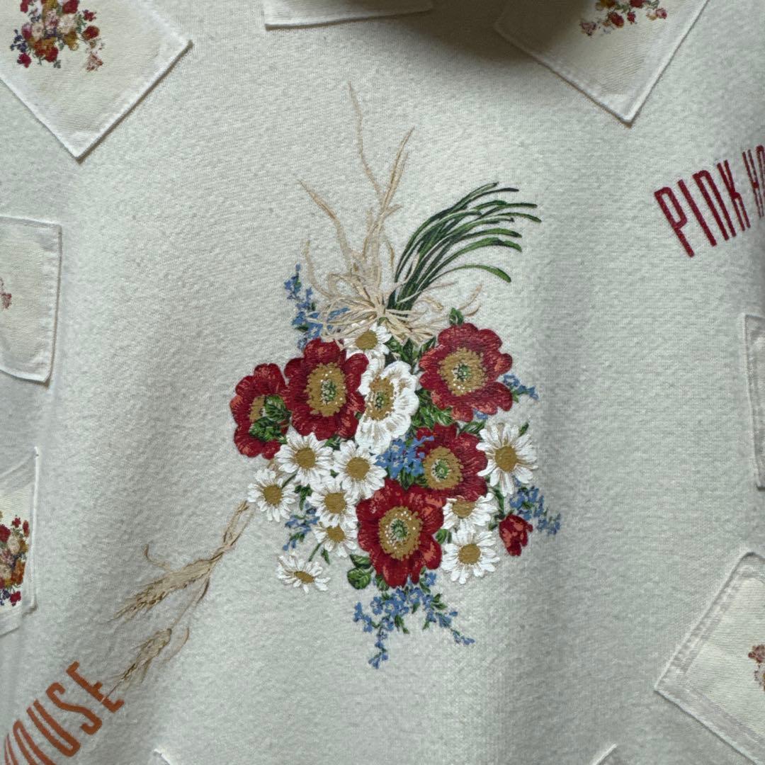 ピンクハウス　ジップホワイトパーカー　Lサイズ 貴重　レア　美品