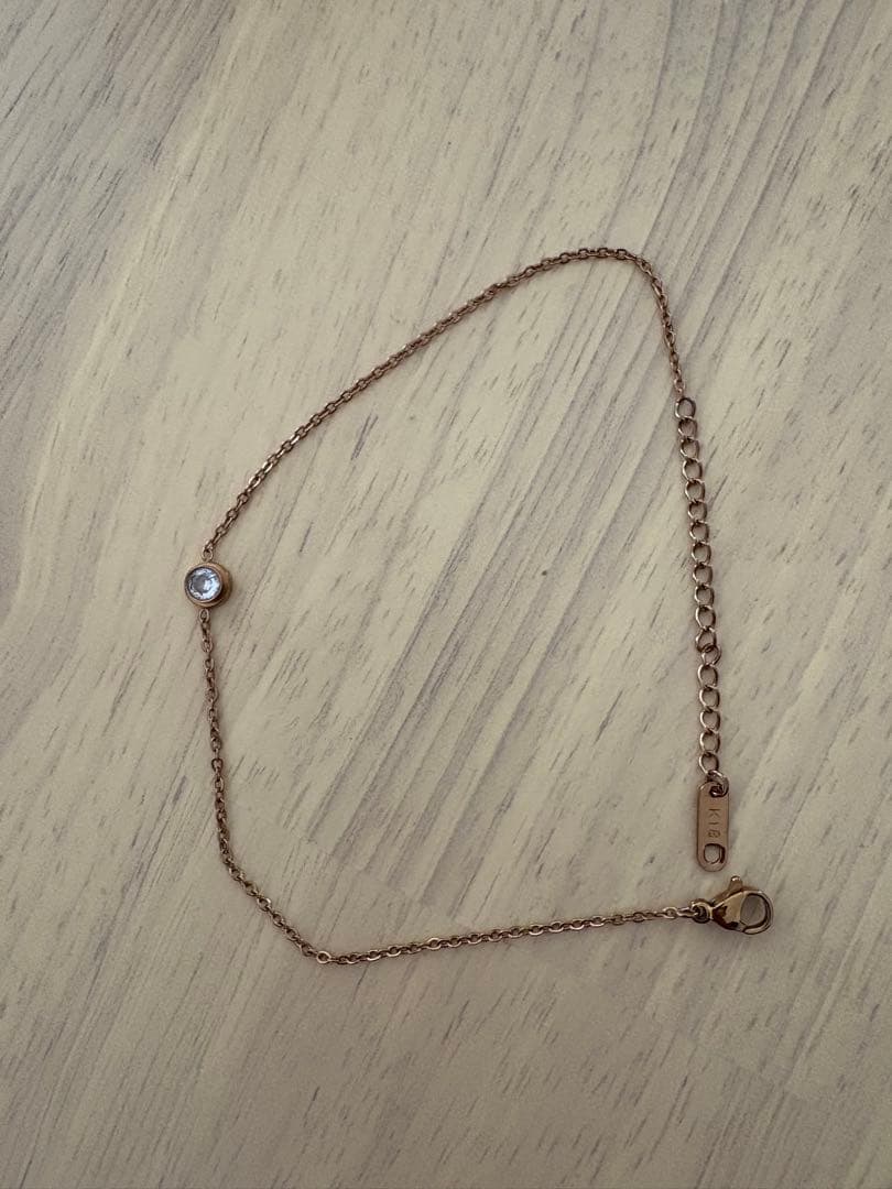 K18ゴールド アンクレット クリアストーン