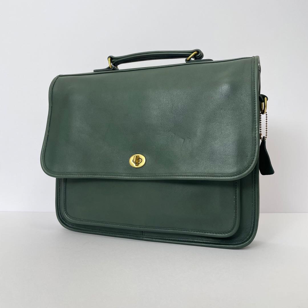 希少 オールドコーチ OLDCOACH ビジネスバッグ ターンロック グリーン
