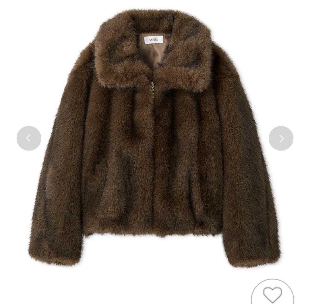 SNIDEL ファーショートコート　BROWN