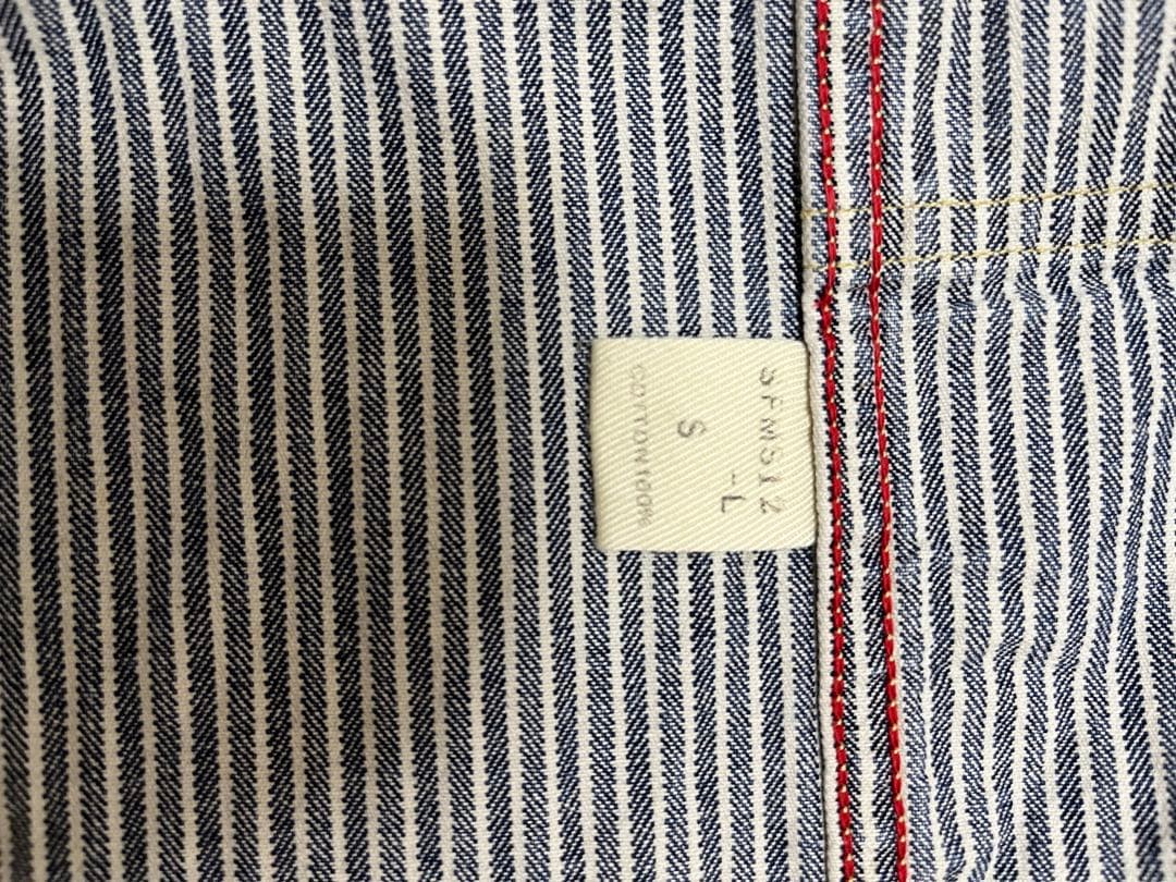 SAMURAI JEANS ヒッコリーカバーオールシャツ S