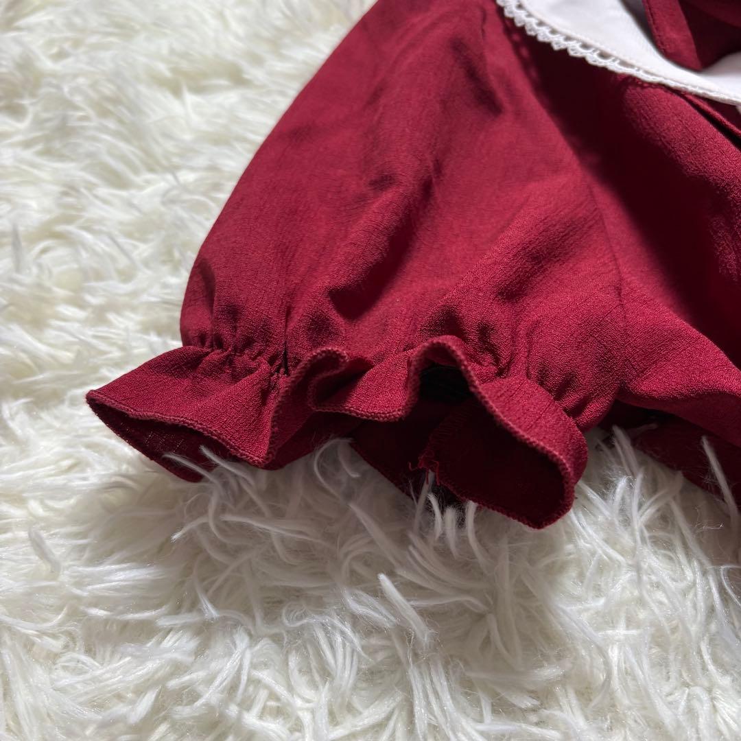 ロリータワンピース ウエストリボン 銀ボタン ゴスロリ かわいい