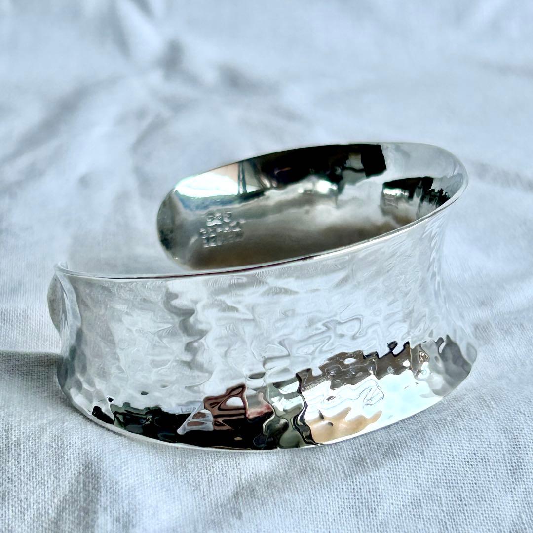 メキシカンジュエリー　ヴィンテージ　バングル　ボーンカフMEXICO刻印あり