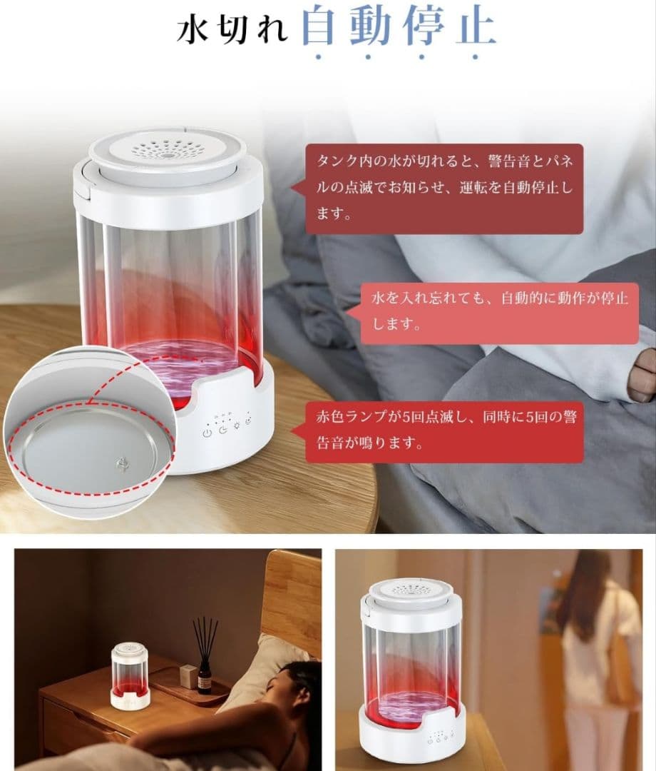 JUUE　加湿器 スチーム式 加熱式 3L ガラス 100℃沸騰
