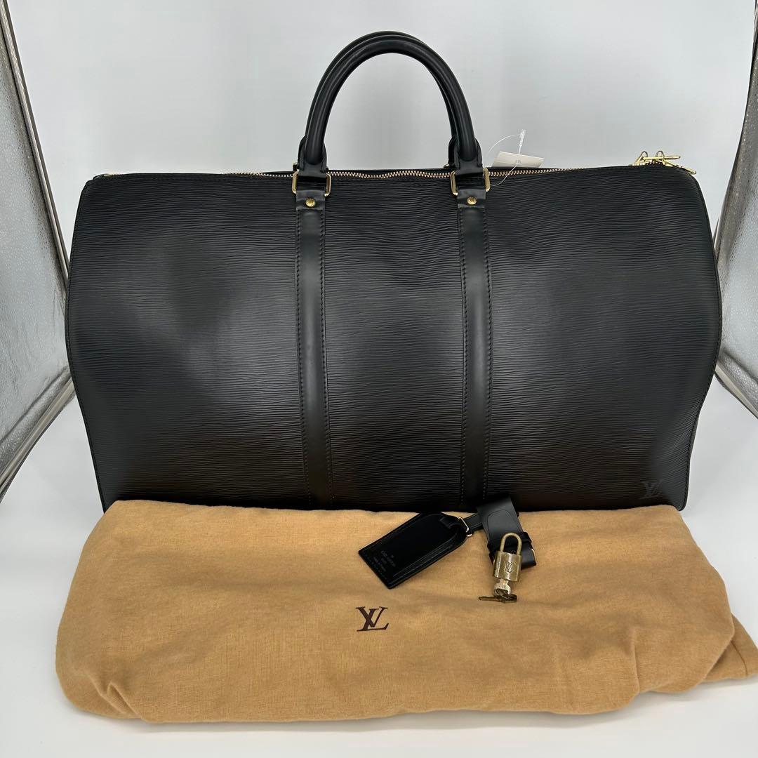 ルイヴィトン エピ キーポル50 M42962 黒 ボストンバッグ 保存袋 鍵付