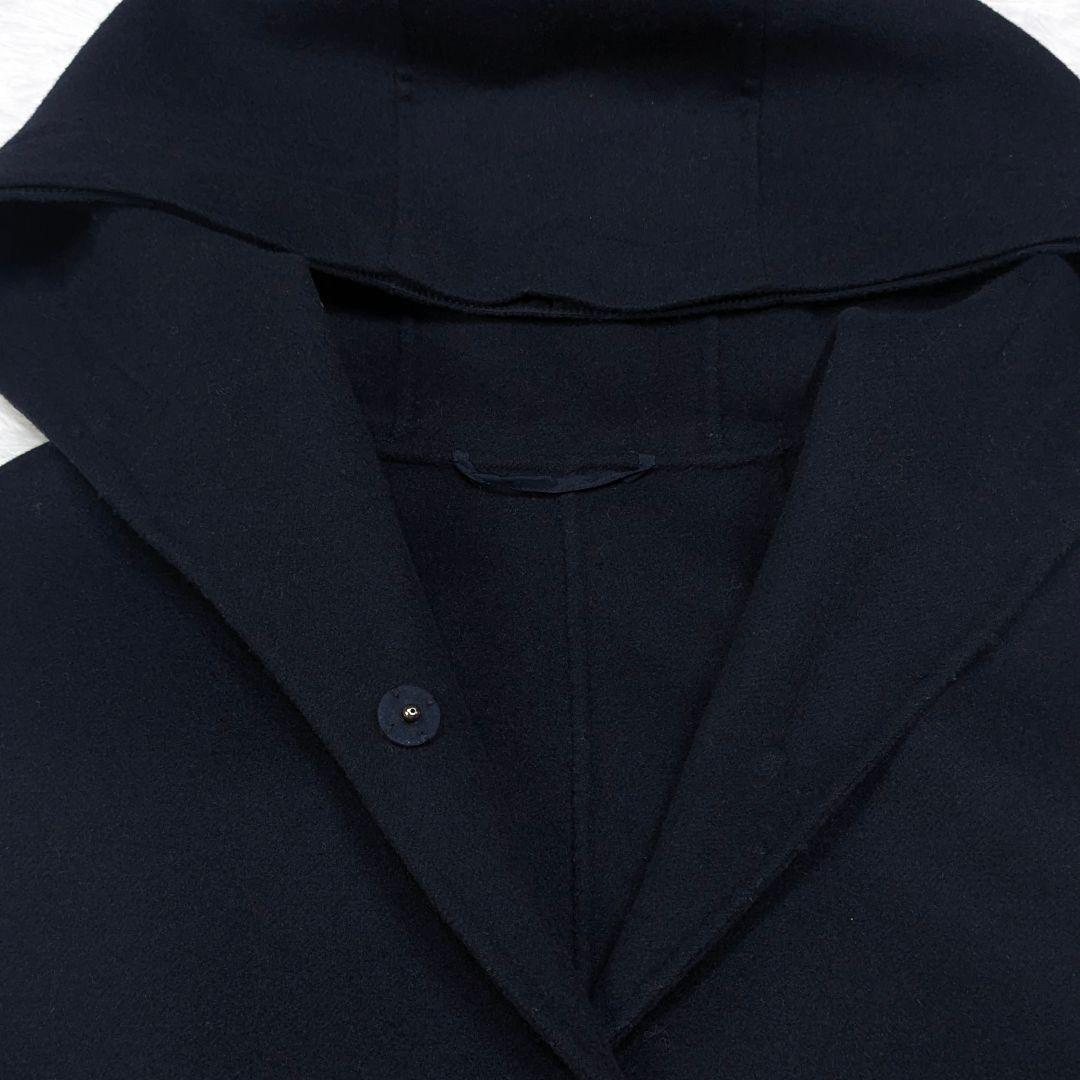 エスマックスマーラ クチートアマーノ ダブルフェイスロングジレ フード M 濃紺
