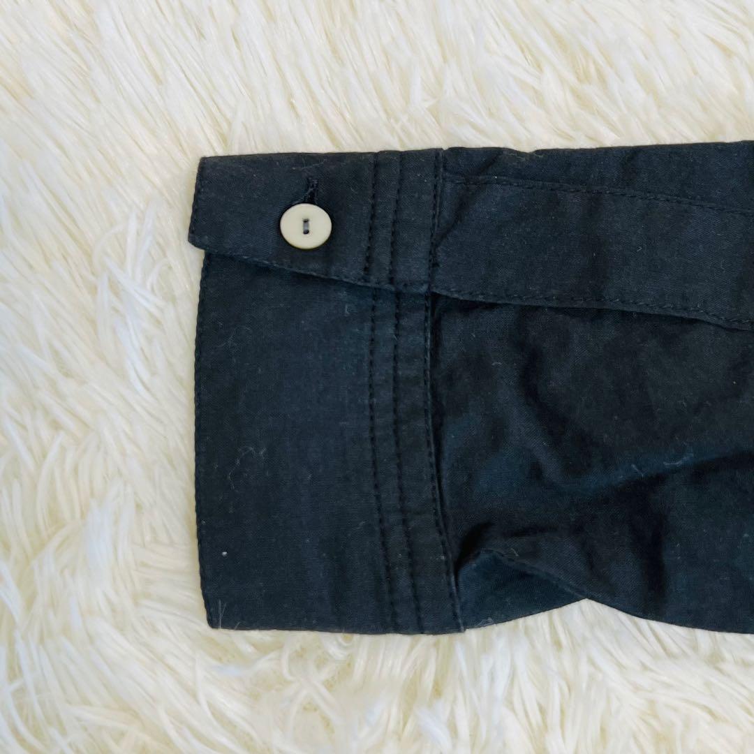 美品 25ss かぐれ コットンピンタックブラウス 黒 ブラウス 近年 長袖