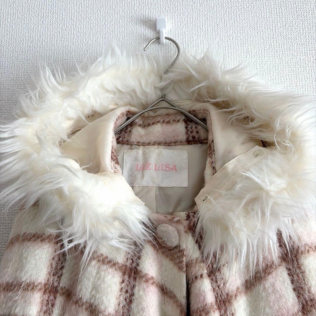 LIZ LISA ポンチョ　ケープコート　アウター　上着　ファー付フード　裏地付