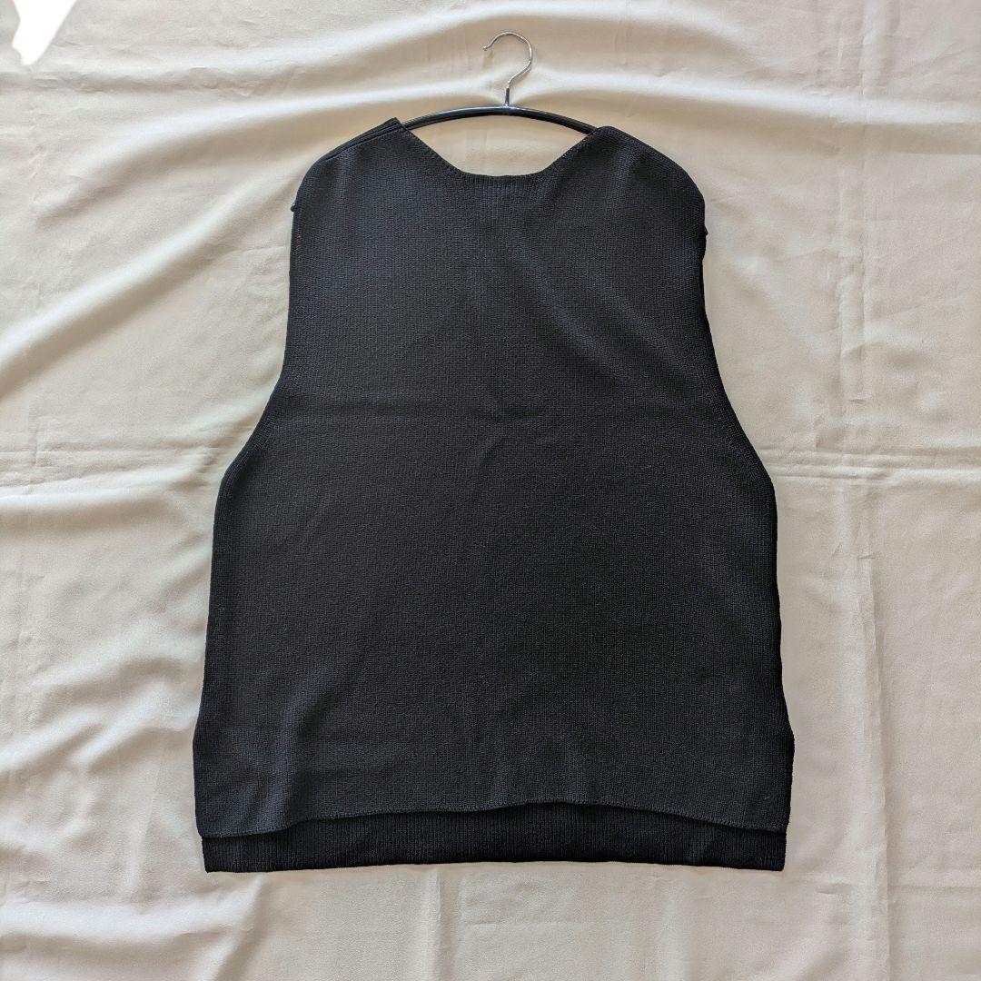 2025ss かぐれ　ドライコットンニットベスト　ブラック
