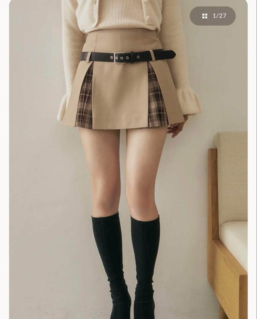 Darich チェックドッキングミニスカート