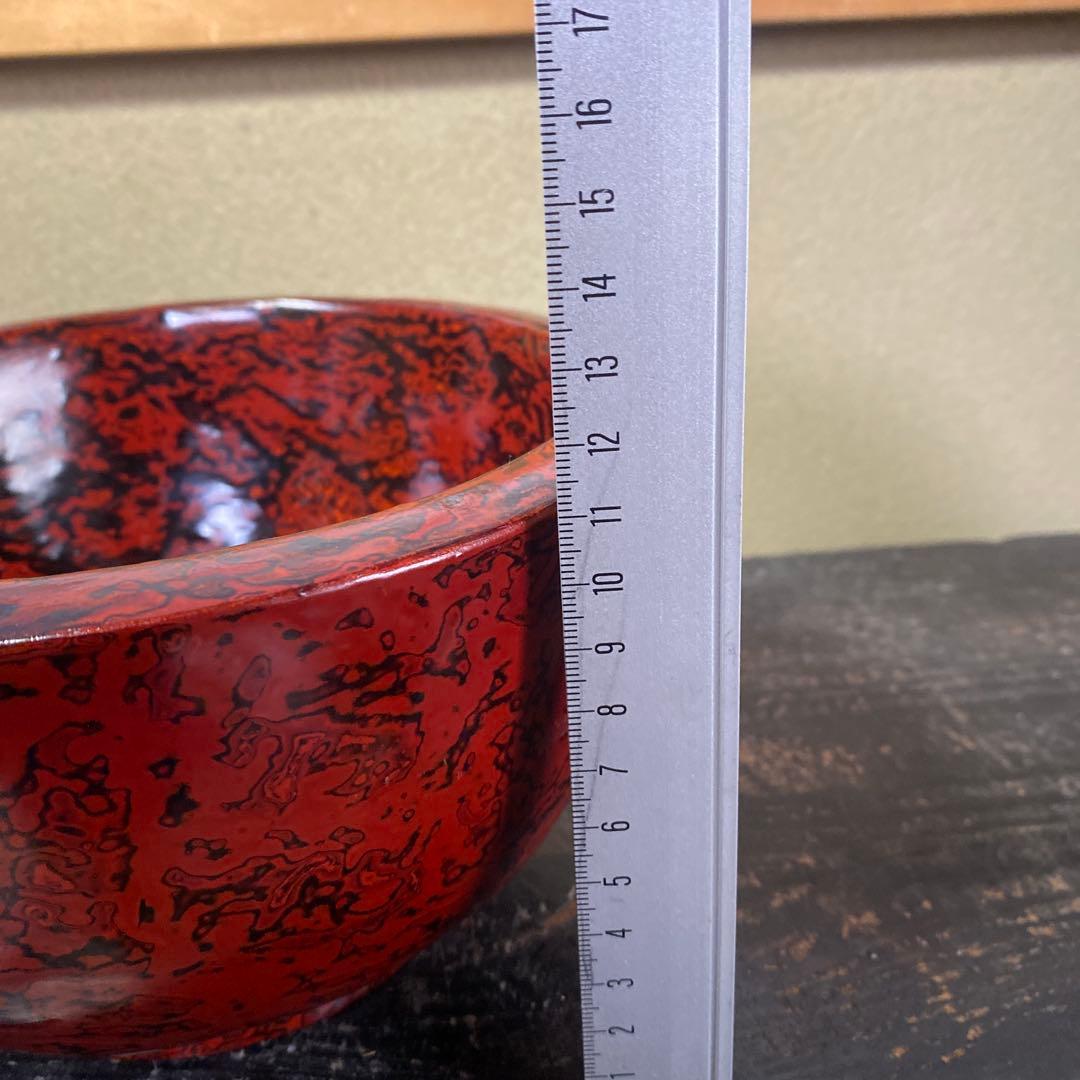 漆器製 赤黒模様 ボウルKG