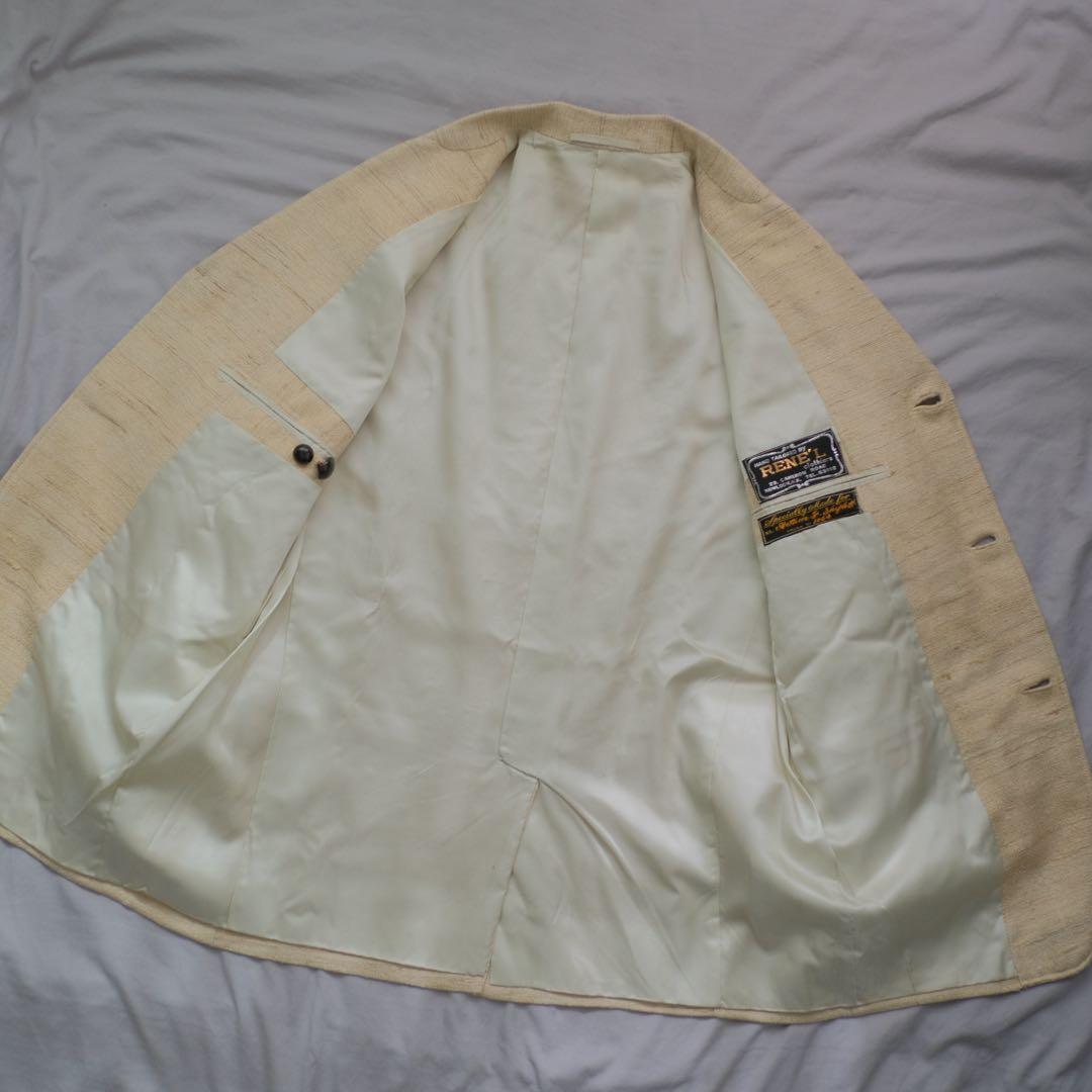 60s usa製 カスリ 絣 ネップ テーラードジャケット オフホワイト