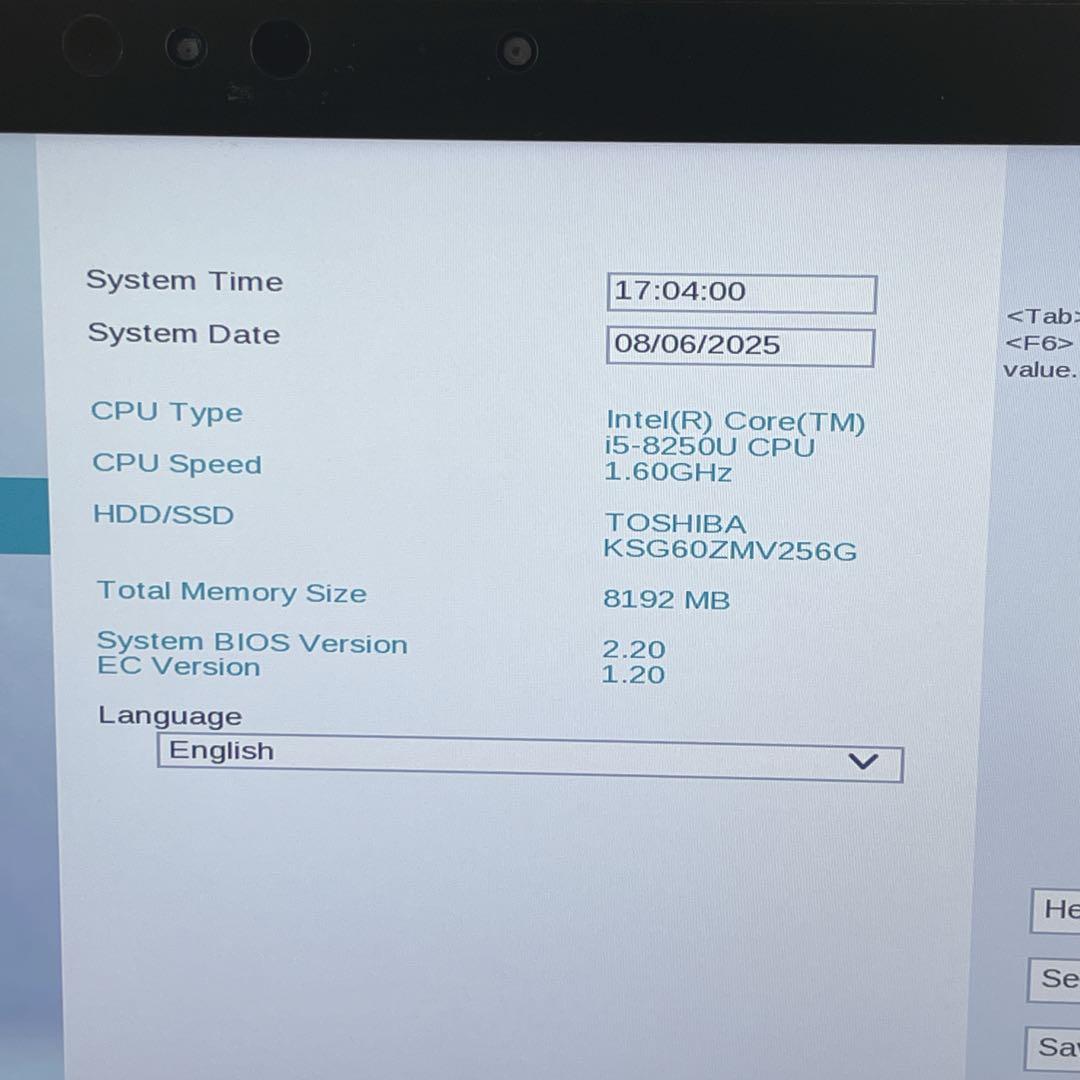 Windowsノート本体 TOSHIBA Dynabook VZ62/FS i5-8250U