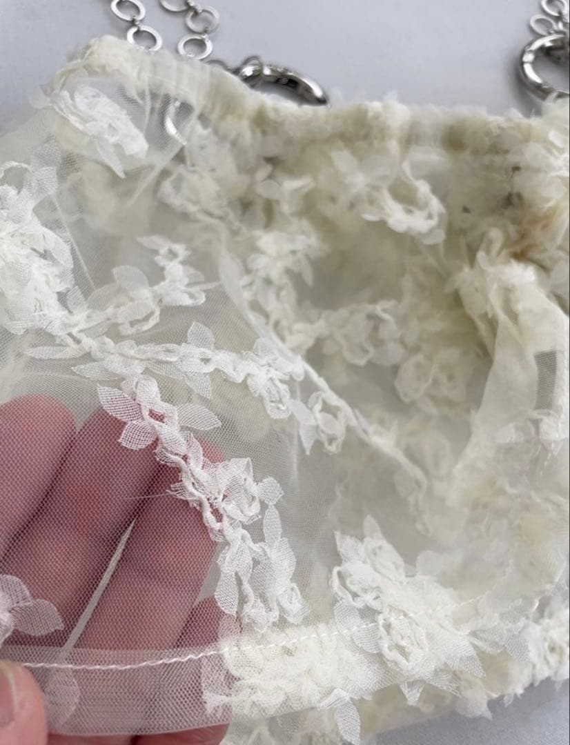 KISHIDAMIKI - チェーンブラ（レースホワイト）