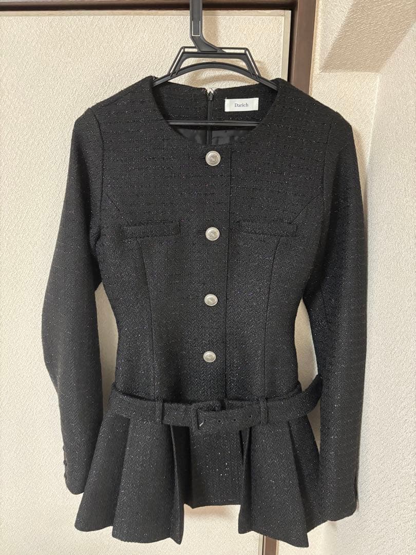 ダーリッチ Darich ボックスプリーツツイードミニワンピース