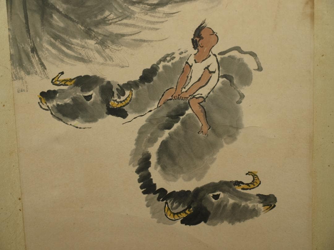 骨董掛け軸】人物図中国明時代　继貞第作肉筆 掛け軸捲り BD167A8-3