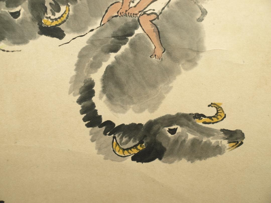 骨董掛け軸】人物図中国明時代　继貞第作肉筆 掛け軸捲り BD167A8-3