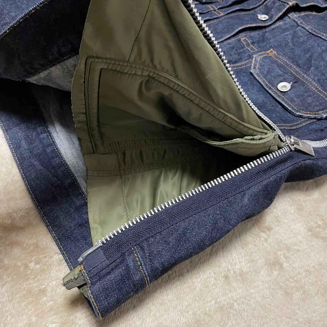 【19AW】sacai ナイロン ドッキング デニムジャケット