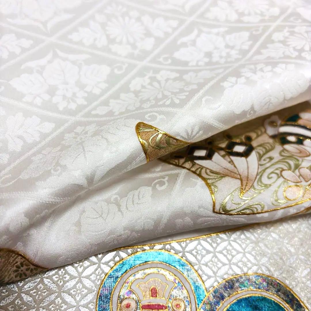 新作❗️【新品/日本製】白 手箔染め お宮参り産着 男の子 熨斗柄