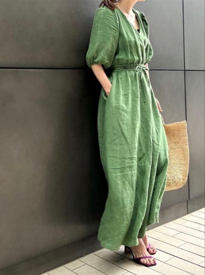 リネンカシュクールワンピース