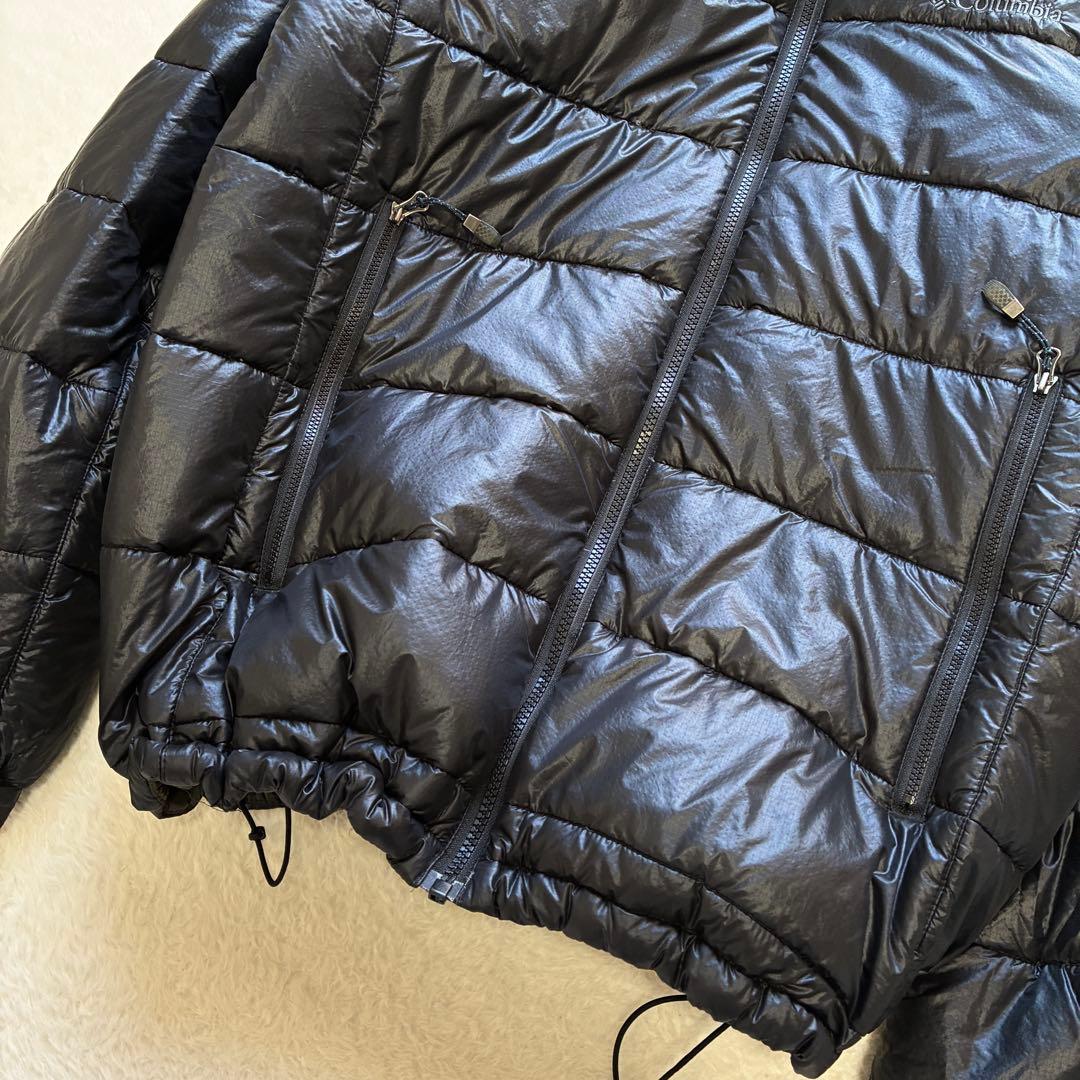 00s Columbia ダウンジャケット ドローコード 黒 XL