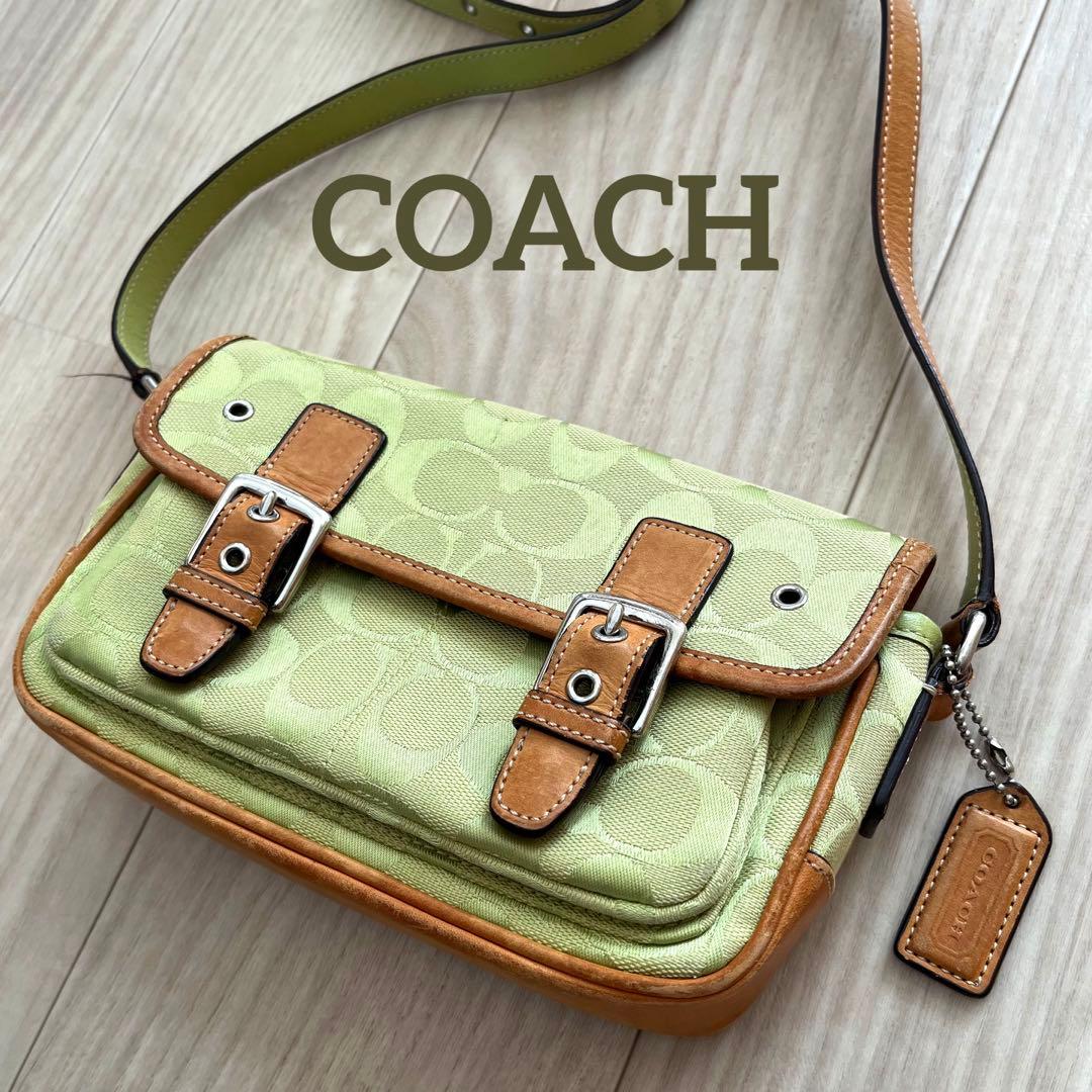 COACH ショルダーバッグ キャンバス×レザー 斜めがけ クロスボディ y2k
