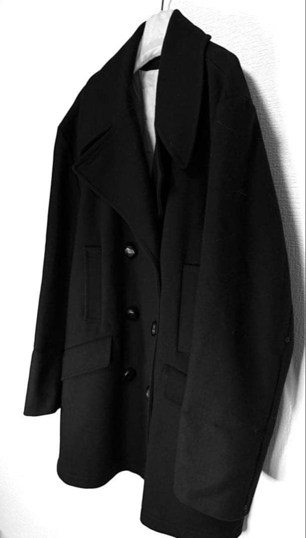 美品/メゾンマルタンマルジェラ//オーバーサイズＰコート/黒