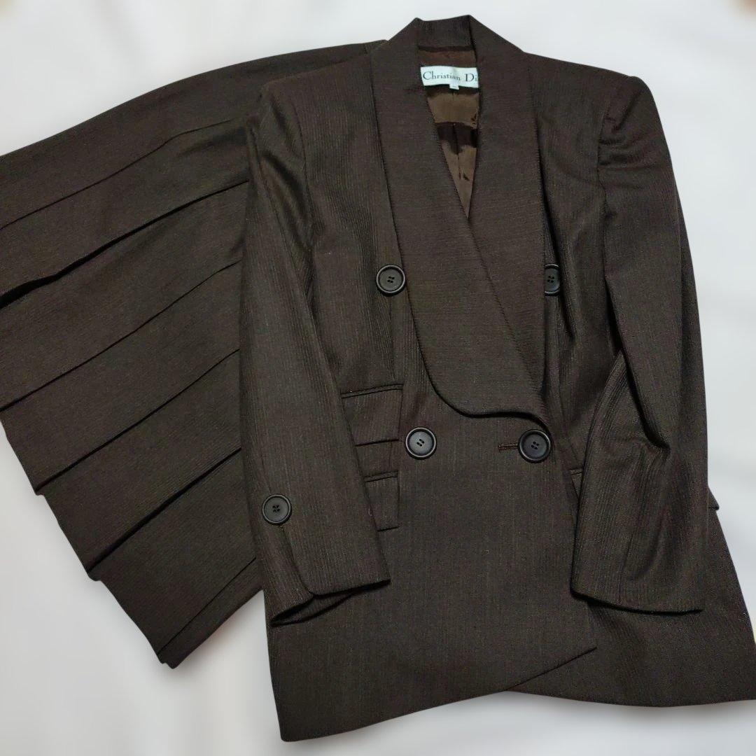 ヴィンテージChristian Dior ブラウン テーラードジャケットス―ツ