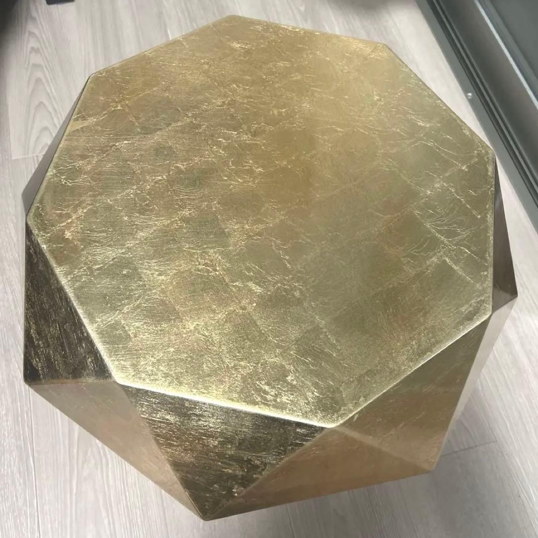 Francfrancダイヤモンド テーブル ゴールド フランフラン 多面 サイド