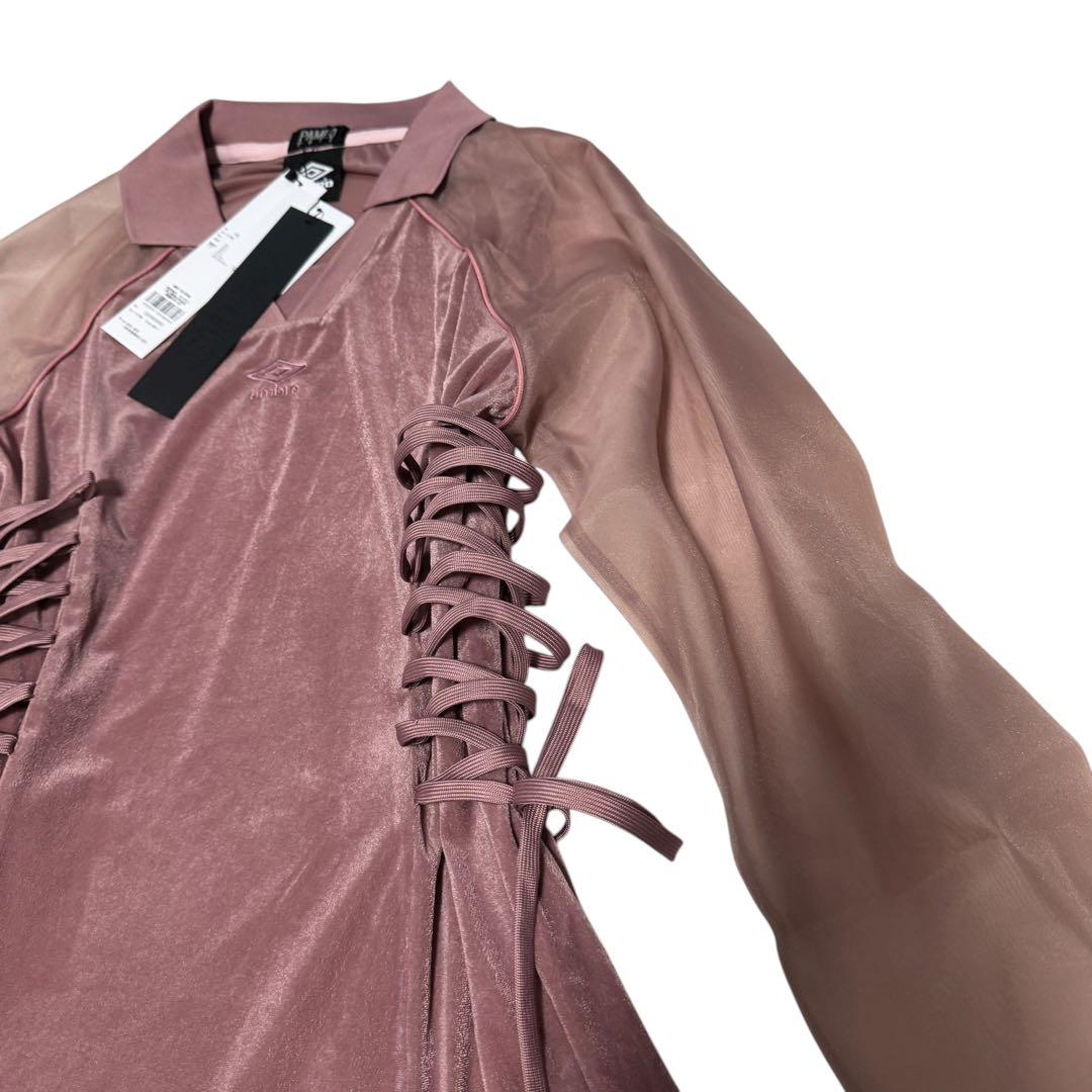 パメオポーズ　アンブロ レースアップ コンバイン ゲームシャツ ドレス　ピンク