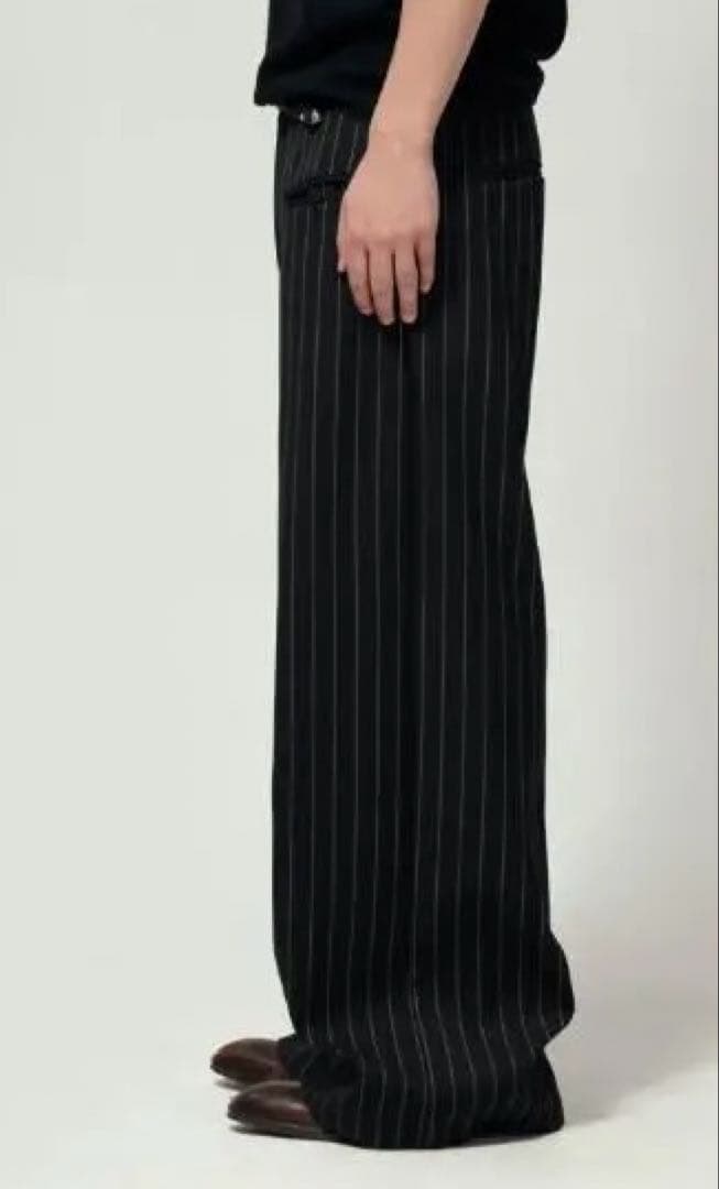 新品 25AW 7HILL ストライプワイドスラックス