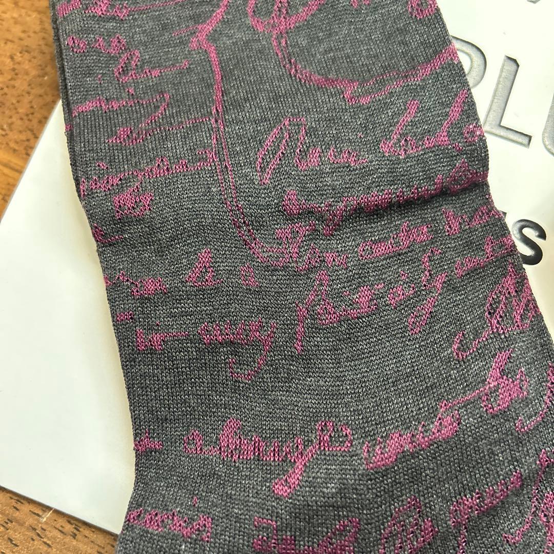 BERLUTI プリントソックス グレー/ピンク 箱付き