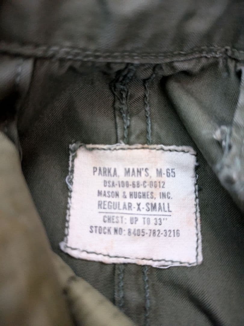 68年製 実物 M-65 フィッシュテールパーカー XS ライナー付き