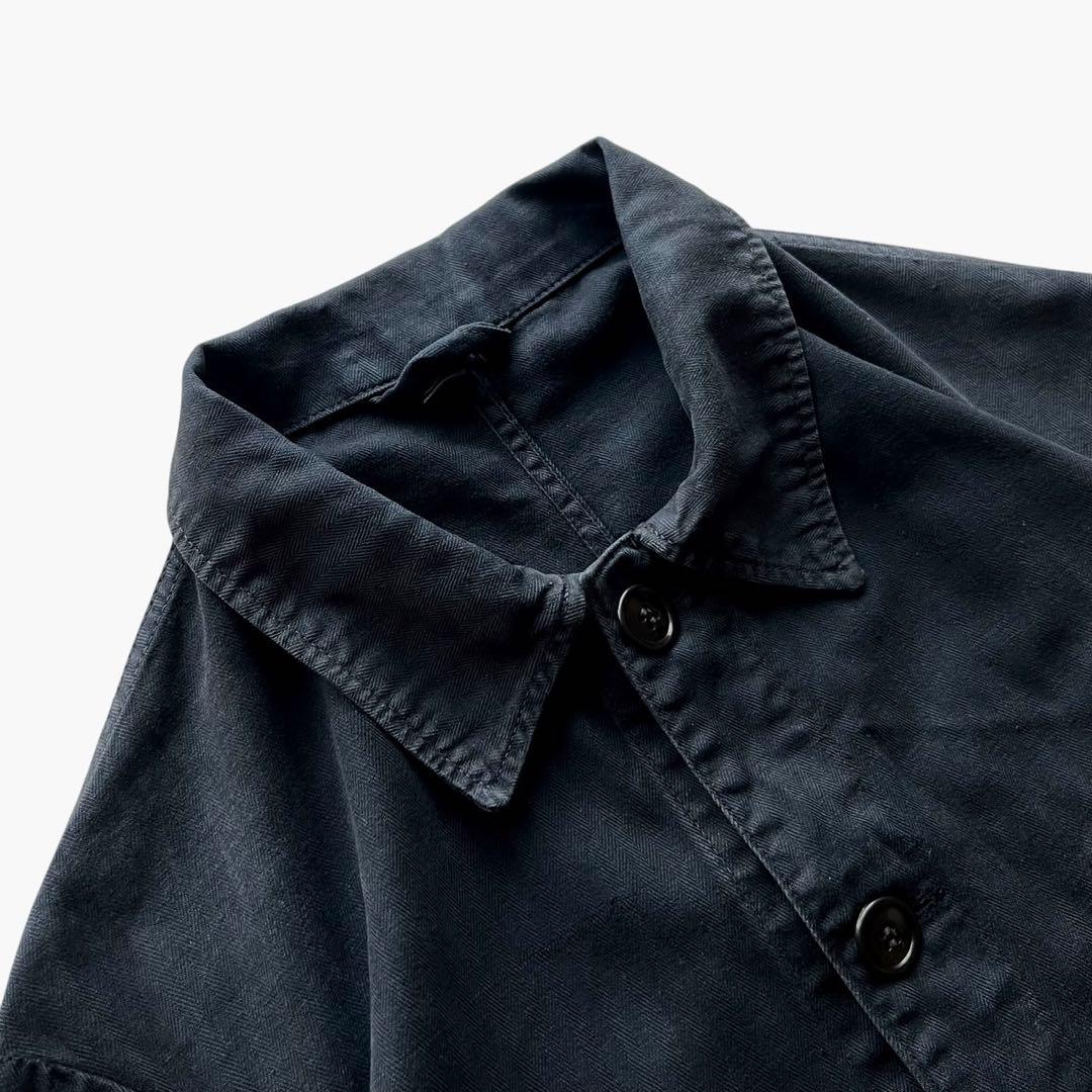 70sユーロワークカバーオール/ヘリンボーンブラック