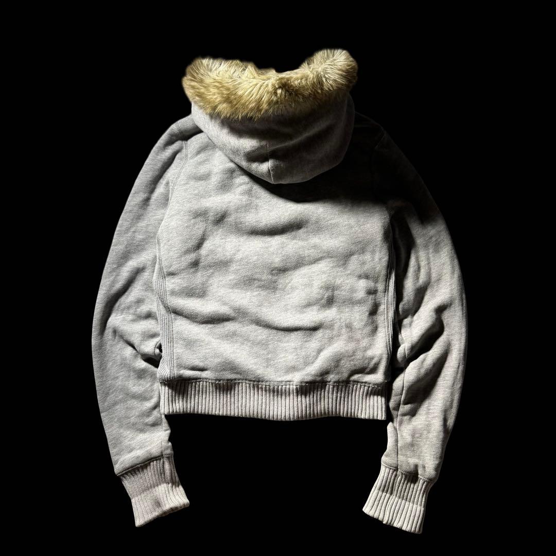 00s A&F fur double zip hoodie y2k 平成