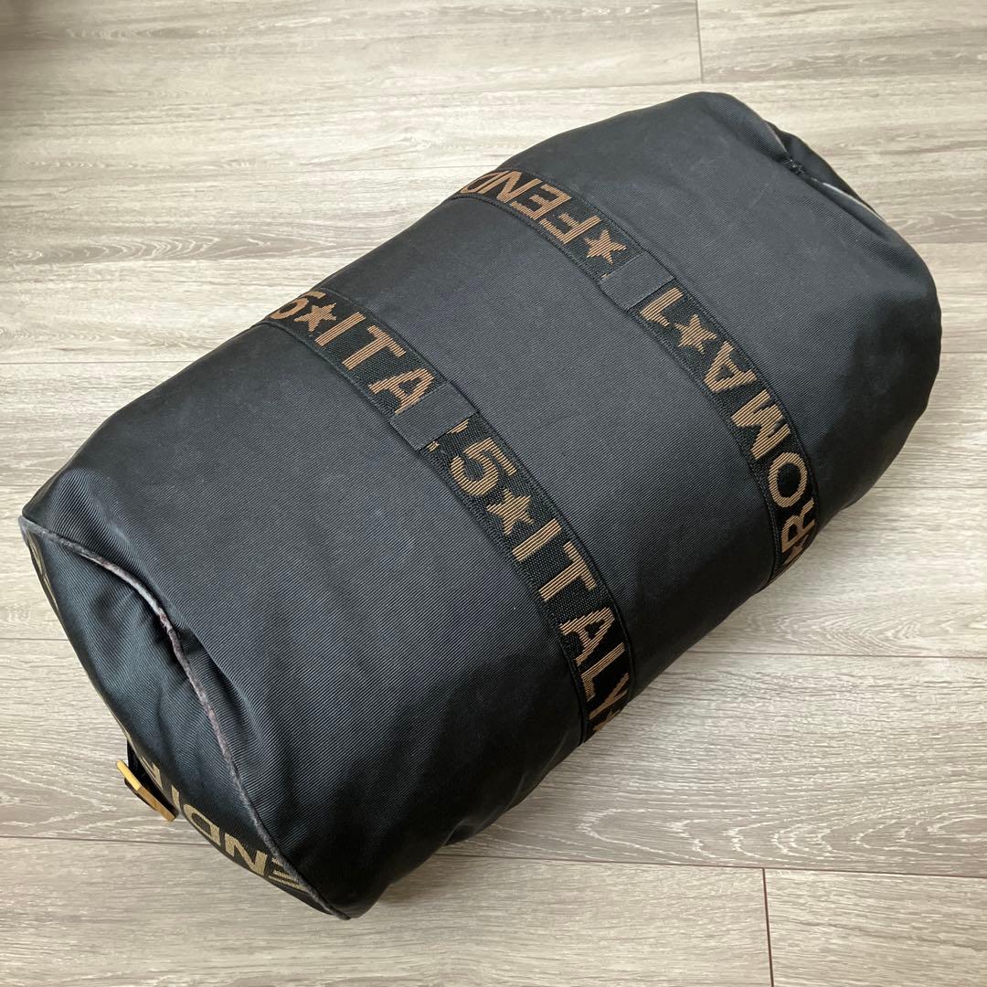 FENDI ナイロン生地 2way ボストンバッグ ドラムバッグ ブラック