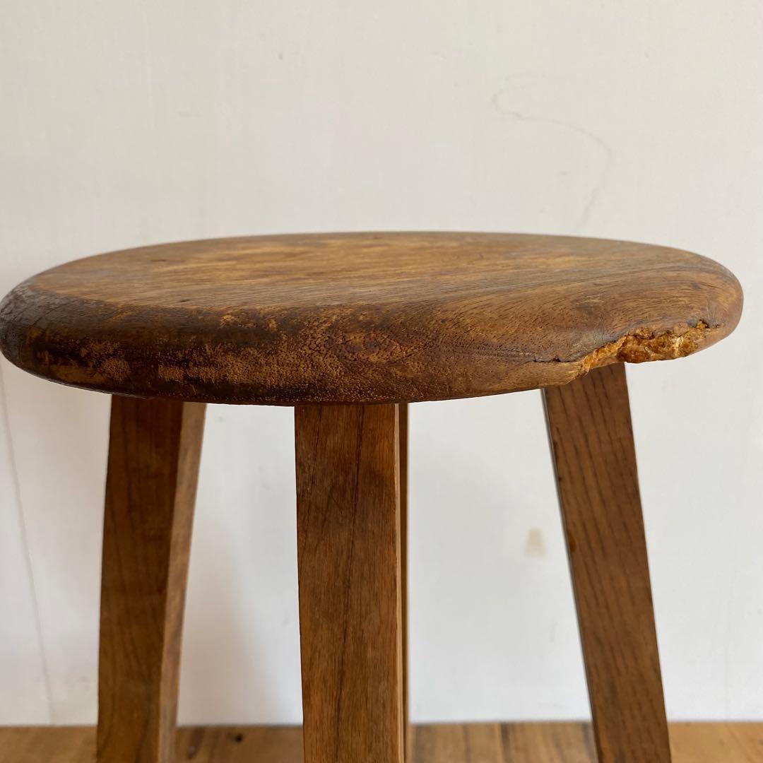 アンティーク スツール 椅子 無垢材 シャビー z865