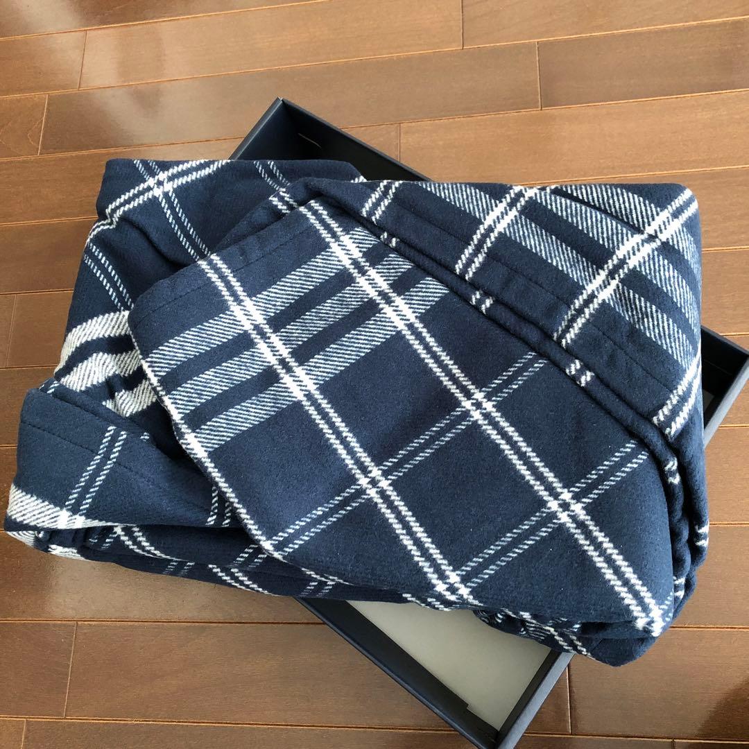 未使用RALPH LAUREN コットン　ブランケット　ラルフローレン　ネイビー